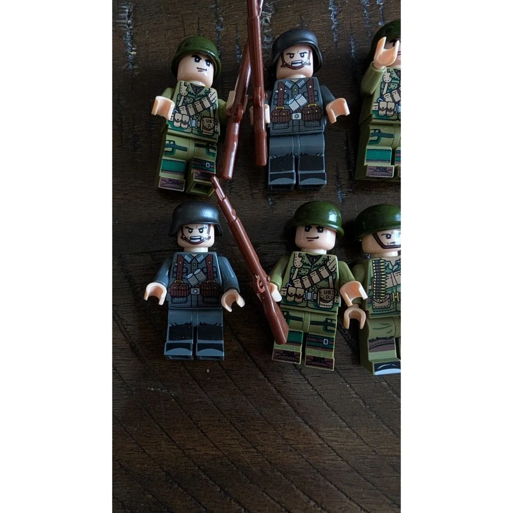 Bricks Buliding WW2 USA Uniform Soldiers Camo United States Lego-like